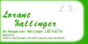 lorant wallinger business card